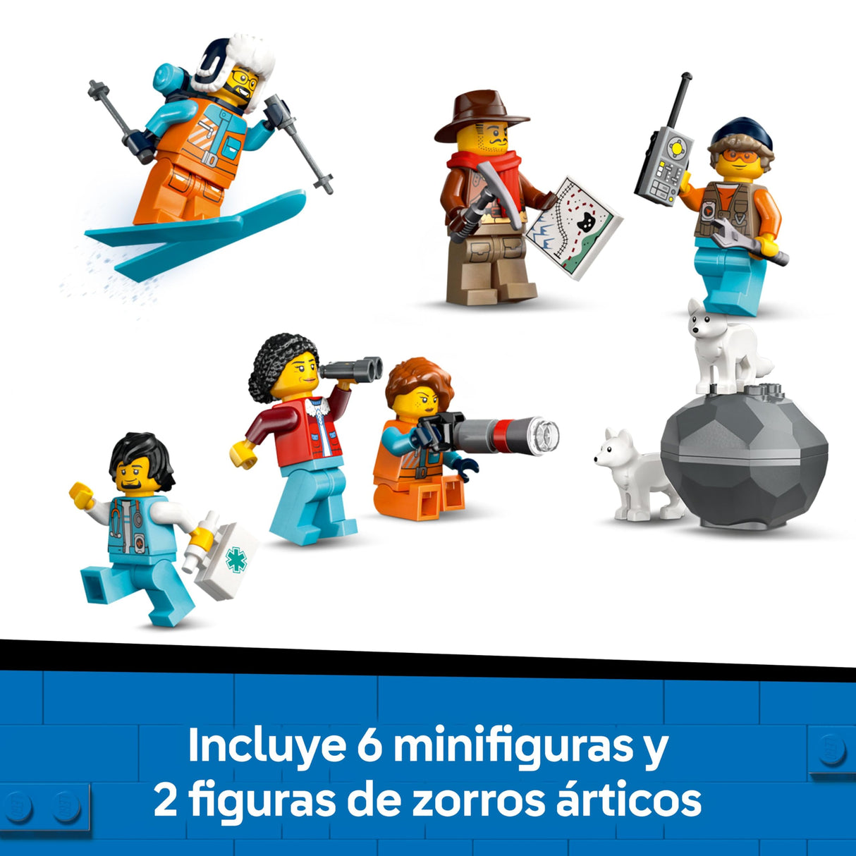 LEGO City Tren Expreso Polar Ártico de los Exploradores - Tren de Juguete Teledirigido - Quitanieves, 22 Tramos de Vías, 6 Minifiguras y Caída de Rocas - Regalo para Niños y Niñas de 7+ Años 60470