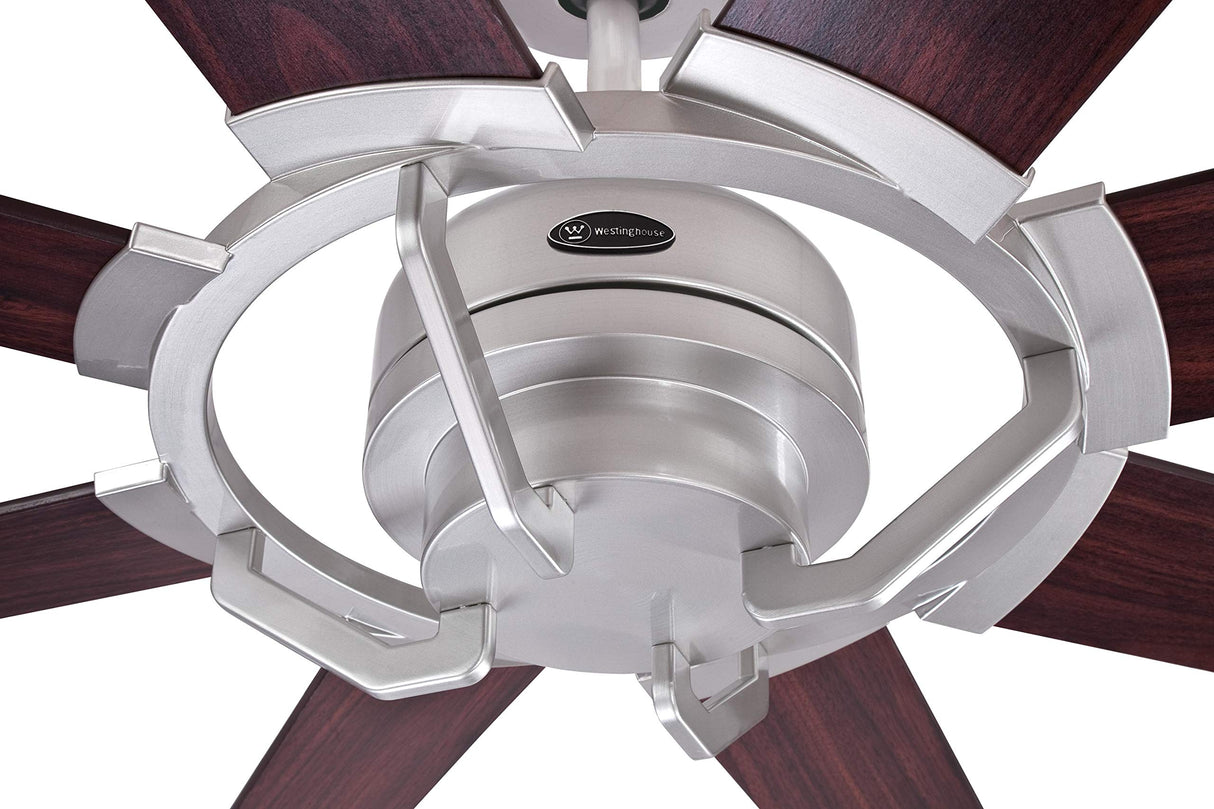 Westinghouse Lighting 72173 Ventilador de techo Stoneford para interior níquel brillante, 178 cm, motor CC, control remoto incluido