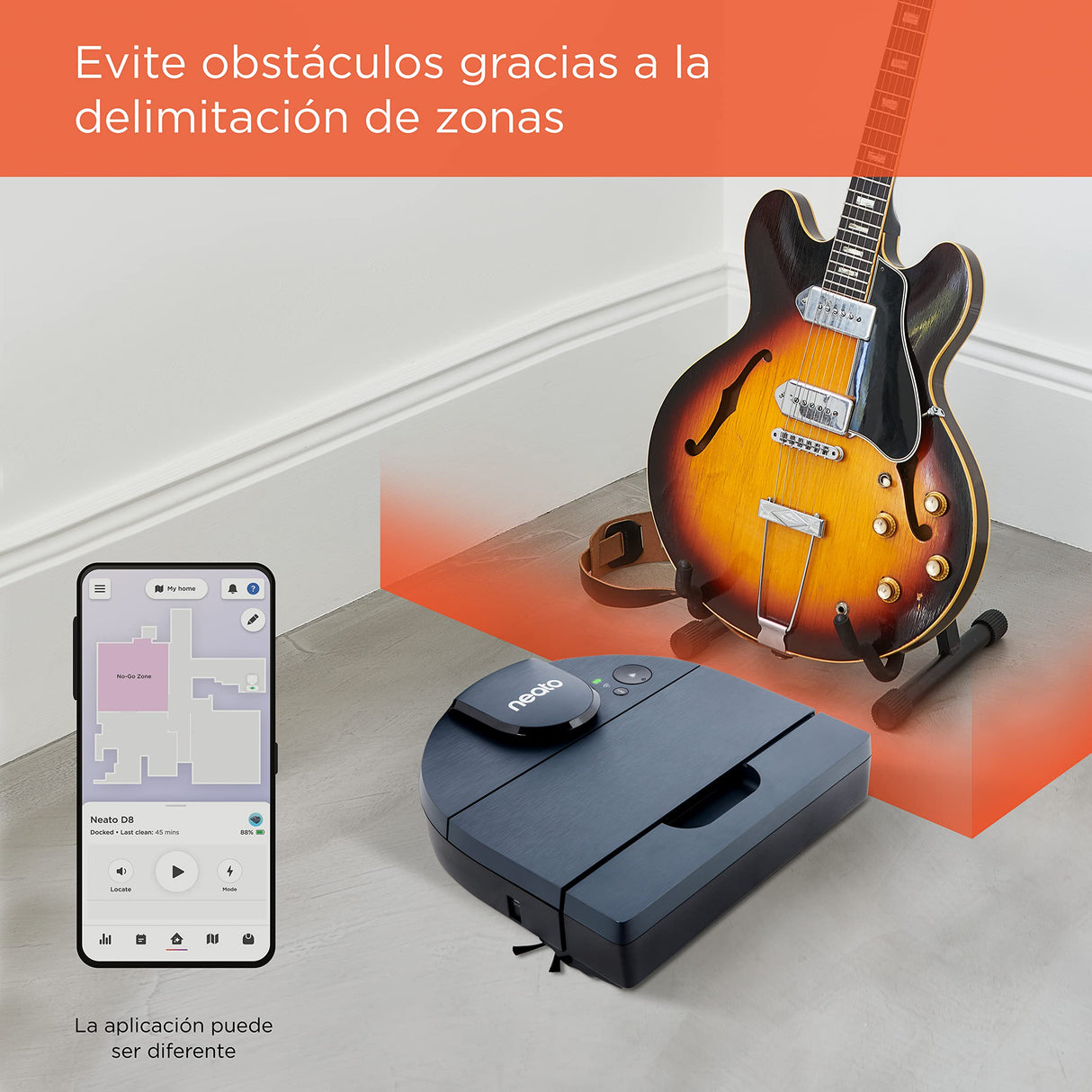 Neato Robotics D8 - Robot Aspirador Inteligente - Navegación láser - Batería de larga duración de 100 minutos - 700ml depósito de polvo - Auto Recarga - Ideal para suelos y alfombras