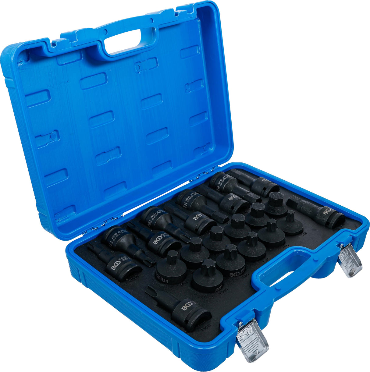 BGS 6185 | Juego de puntas de vaso de impacto | entrada 20 mm (3/4") | hexágono interior, perfil en T (para Torx) | 22 piezas