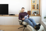 Panasonic Microsistema Hi-Fi SC-DM502E-W, 40 W, Radio FM, Dab/Dab+, Reproductor de CD, USB, Bluetooth, Aux, reproducción MP3, Carcasa de Madera y Cubierta de Cobre, diseño Elegante, Blanco
