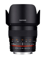 Samyang F1111109101 - Objetivo fotográfico DSLR para Micro Cuatro Tercios (Distancia Focal Fija 50mm, Apertura f/1.4-22 AS UMC, diámetro Filtro: 77mm), Negro