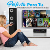 Pyle Amplificador de Audio, para el hogar, 100W, Bluetooth, Inalambrico, Receptor Estereo de Potencia de Cine en casa de 5.1 Canales, Sonido Envolvente con HDMI, AUX, FM, Entrada de Altavoz subwoofer