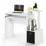 Furinno Econ Multipurpose Home Office Escritorio, Tabla de Madera aglomerada, Blanco/Negro, 40.01 x 40.01 x 86.61 cm