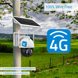 Nivian Cámara vigilancia seguridad 360º 4G(SIM) Panel solar 7W-Batería larga duración 18000mAh-2K-Detección de movimiento y humanos-Apta exterior-Visión nocturna+Leds-Audio bidireccional-APP EseeCloud