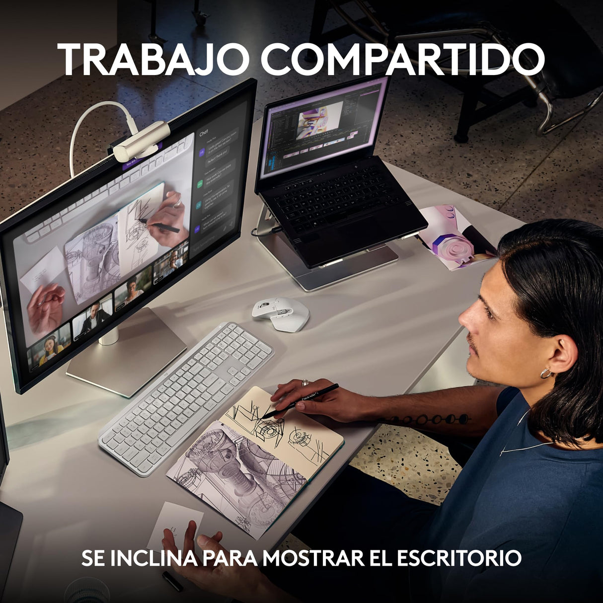 Logitech MX Brio Ultra HD 4K para Colaboración y Streaming Cámara Web, 1080p a 60 FPS, Dos Micrófonos Reductores de Ruido, USB-C, Tapa, Compatible con Microsoft Teams, Zoom, Google Meet, Grafito