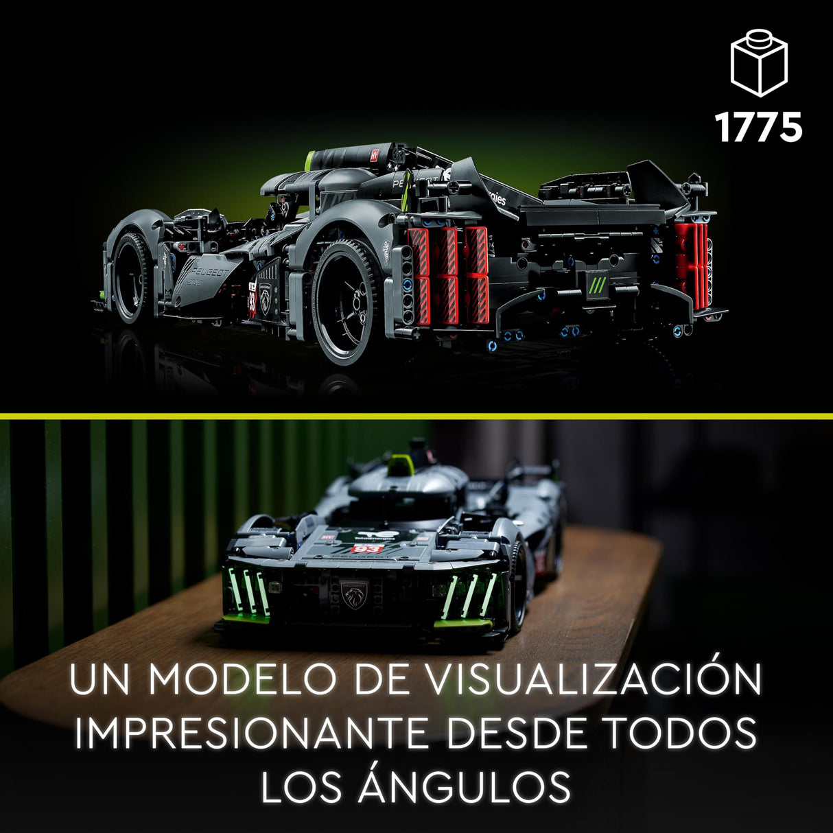 LEGO Technic Peugeot 9X8 24H Le Mans Hybrid Hypercar, Maqueta para Adultos de Coche de Carreras a Escala 1:10 Coleccionable, Deportes de Motor, Regalo para Hombres y Mujeres 42156