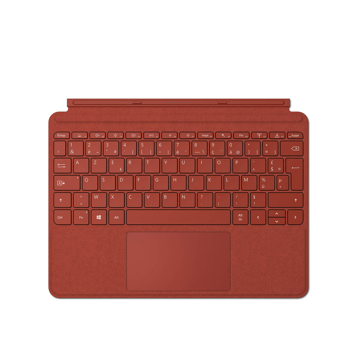 Microsoft Surface Go Signature Type Cover - Teclado francés AZERTY - Red Poppy (Alcantara) - Solo Compatible con Surface Go, Surface Go 2 y Surface Go 3
