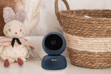 Béaba - Monitor de bebé 2 en 1, Pantalla/aplicación móvil dedicada, cámara HD, rotación de 360°, visión Nocturna, walkie-Talkie, Canciones de Cuna, Control de Temperatura y Humedad, Zen Premium Blue