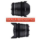 Samyang MF 14 mm T3,1 VDSLR MK2 Nikon F – Lente de Gran Angular T3.1 Ultra Gran Angular Cine y vídeo para Nikon F Mount, 14 mm de Distancia Focal Fija, Follow Focus Coronas dentadas de Formato