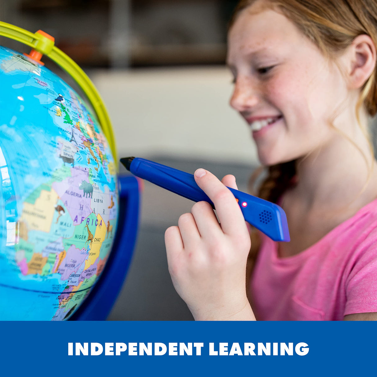Learning Resources- Globo terráqueo Que Habla de GeoSafari Jr, Color Azul (EI-8888)