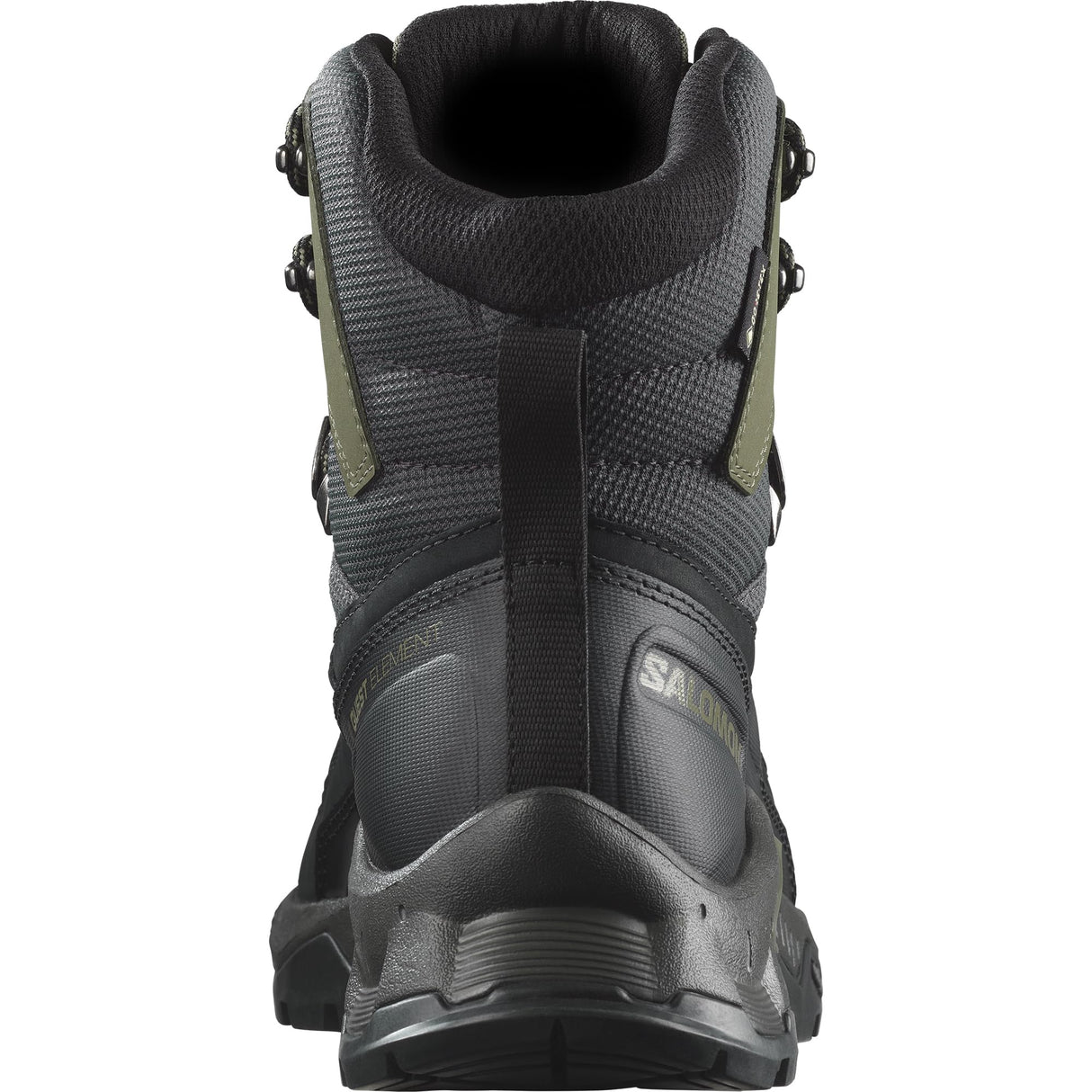 Salomon Quest Element Gore-Tex Botas de Senderismo de Piel para Hombre, Impermeable, Agarre Máximo, Zapatos Trekking, Black, 44 2/3