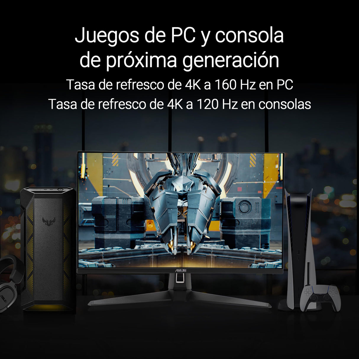 ASUS TUF Gaming VG27UQ1A Monitor Gaming de 27 Pulgadas 4K, HDR, 160 Hz, ELMB Sync, Tiempo de Respuesta de 1 ms, 95% DCI-P3, DisplayWidget Center, AMD FreeSync Premium, Compatible con NVIDIA G-Sync
