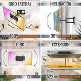 RICOO Soporte TV Pared 31-65" Pulgadas (79-165cm) R23-S Brazo articulado Giratorio Inclinable Colgador televisión Universal VESA 200x200-400x400 Negro