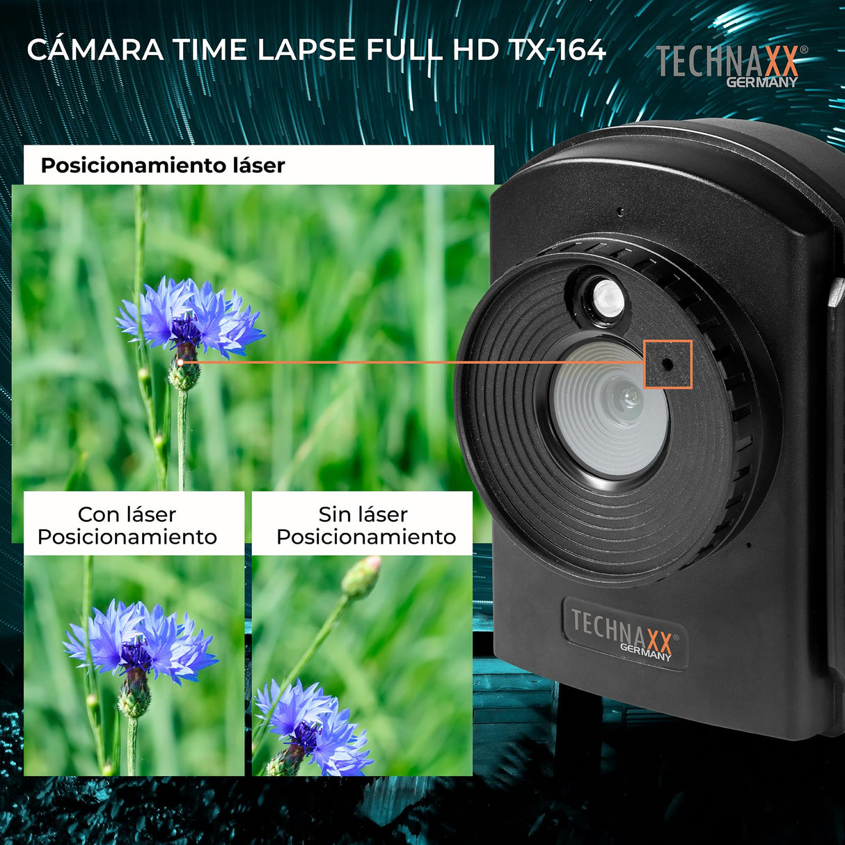 Technaxx Cámara para grabación en cámara Lenta con micrófono Incorporado Altavoz y Capacidad de grabación en Modo FullHD alimentación de la batería Varios Modos de Funcionamiento ТХ-164
