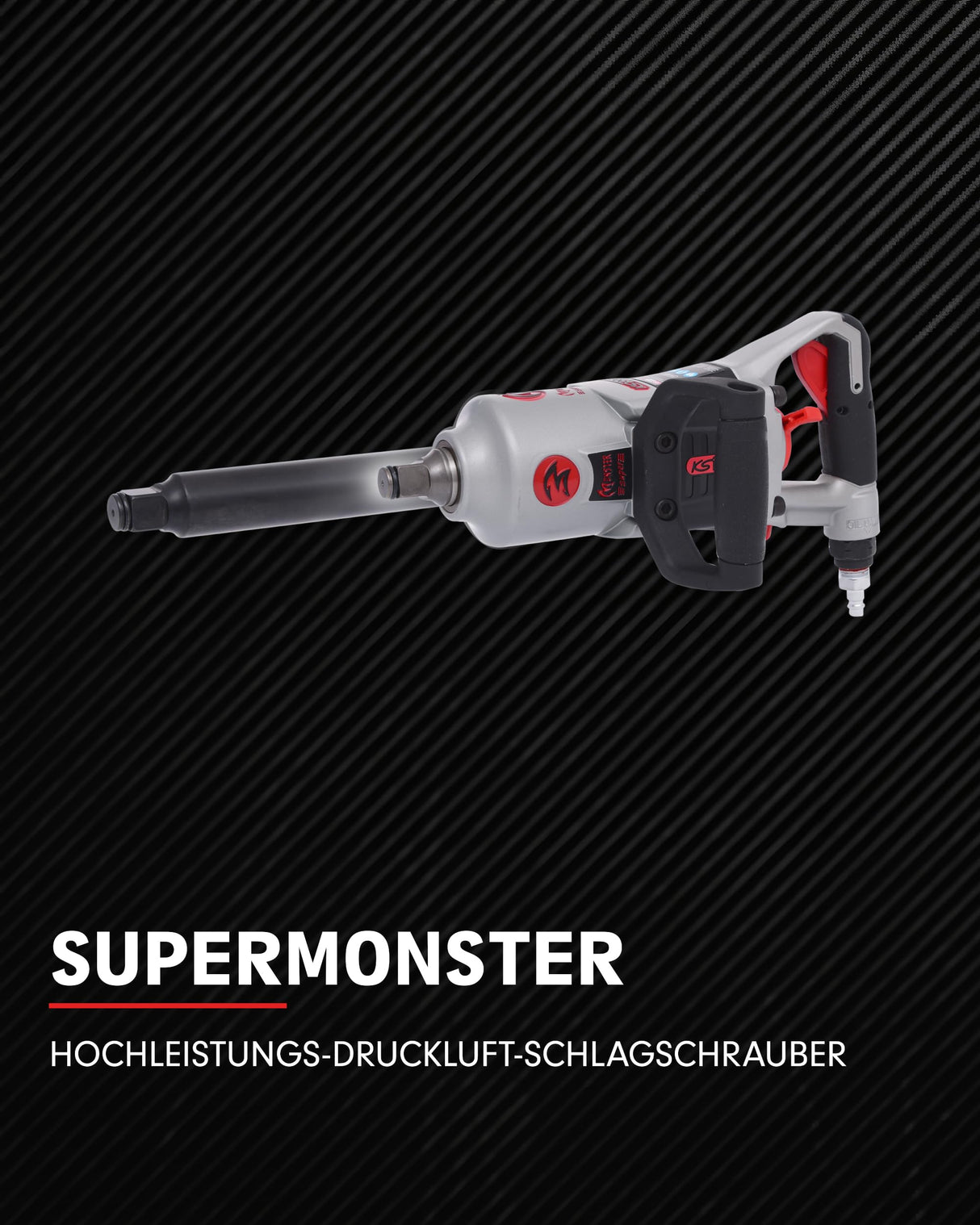 KS Tools 515.3260 Atornillador de impacto neumático de alta potencia de 3/4" superMONSTER, 3405 Nm, 504 mm