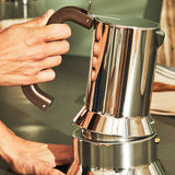 ALESSI 9090/6 - Cafetera italiana de acero inoxidable brillo 18/10 con base magnética