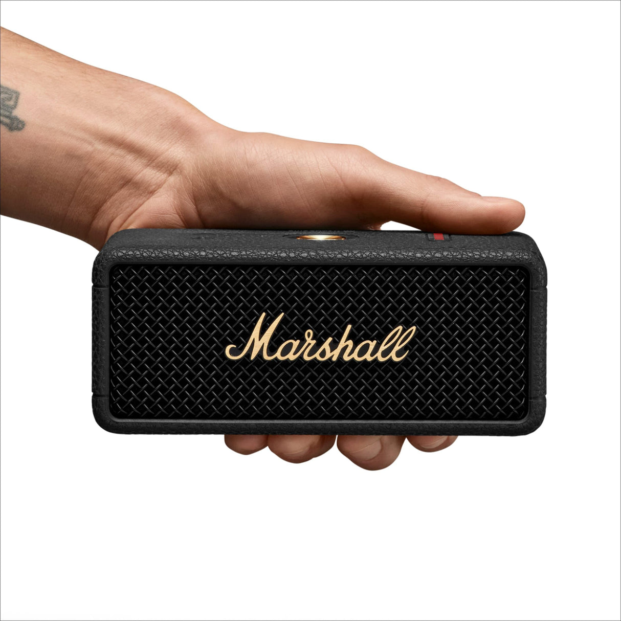 Marshall Emberton III Altavoces Bluetooth portátiles, inalámbricos, Emparejables, IP67 Resistentes al Polvo y al Agua, más de 32 Horas de Tiempo de reproducción - Negro y latón