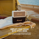 Marshall Middleton Altavoz Bluetooth inalámbrico portátil, más de 20 horas de tiempo de reproducción portátil, IP67 a prueba de agua, Negro y Latón