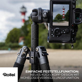 Rollei Easy Traveler - Trípode de Carbono (Capacidad de Carga de 5 kg, Altura de 160 cm, Ultraligero, Compacto, función de Bloqueo)