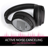 Smpl Auriculares Inalámbricos con Cancelación de Ruido - Cascos Bluetooth con micrófono, 16h de batería, para trabajo/viajes/ordenador/teléfono/TV - Negro, Talla única