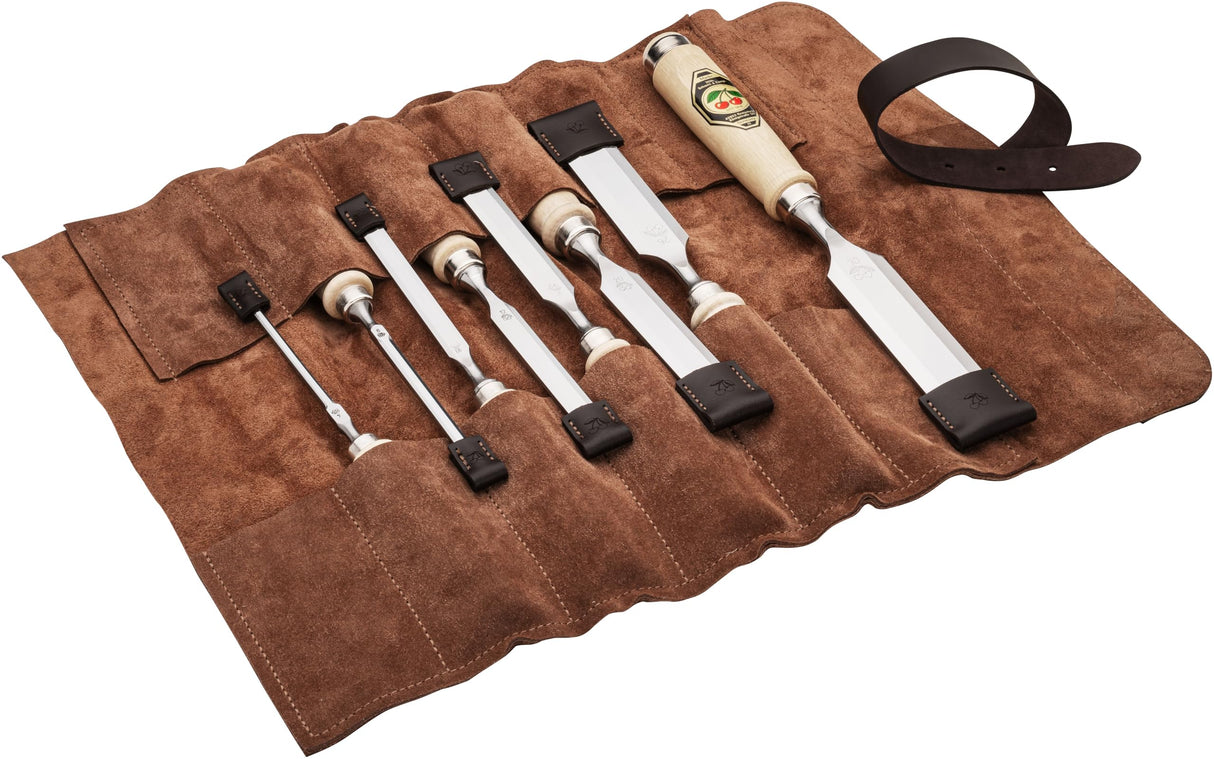 KIRSCHEN Juego de cinceles – Juego de 8 cinceles (4, 6, 10, 12, 16, 20, 26, 30 mm) y funda de gamuza, juego de 8 piezas