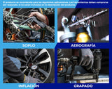 FIAC Compresor de Aire Portátil Silencioso SUPERSILENT 10, Sin Aceite, Presión Máxima 8 Bar, 1 Hp, Depósito 10 Litros, Nivel sonoro 58 dB LpA