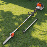 VEVOR Motosierra de Pértiga a Gasolina, Motosierra Inalámbrica de 52 cc y 2 Tiempos con Barra de Corte de 35,6 cm, Tanque de Combustible de 850 ml y Extensible de 2,2-2,94 m para Podar Árboles
