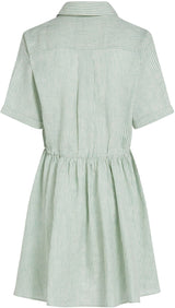 Tommy Hilfiger Vestido Mujer Linen Short con cinturón, Multicolor (Classic Ithaca/Fort Green), 36