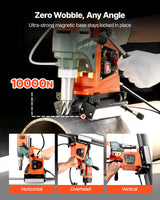 VEVOR Taladro Magnético de 1400 W, Diámetro de Perforación de 50 mm, Dirección Reversible, Velocidad de 0 a 850 RPM, Taladro Magnético con 6 Brocas para Bricolaje Industrial y Doméstico, Naranja