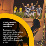 Epson Lifestudio Flex Plus EF-72 Roble,proyector portátil smart,Sound by Bose,Google TV,4K Pro UHD, Función de lámpara lateral LED, soporte ajustable, uso en interiores/exteriores, 5 años de garantía*