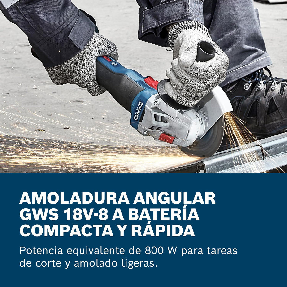 Bosch Professional 18V System amoladora angular a batería GWS 18V8 (diámetro del disco de 125 mm, incl. LBOXX)
