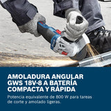 Bosch Professional 18V System amoladora angular a batería GWS 18V8 (diámetro del disco de 125 mm, incl. LBOXX)