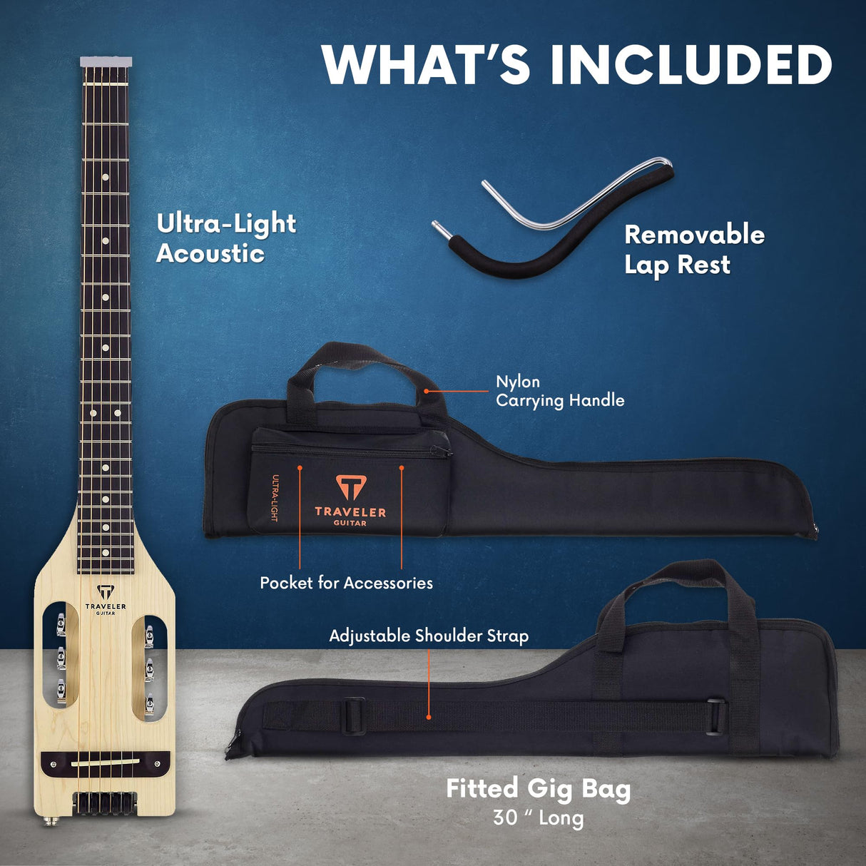 Traveler Guitar Guitarra acústica eléctrica ultraligera, arce (ULA MPS)