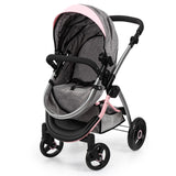 Bayer Design 17533AA Cochecito de muñecas City MAX con Bolsa, Regulable en Altura, Ruedas Delanteras giratorias, Convertible en Silla Paseo, Cesta Integrado