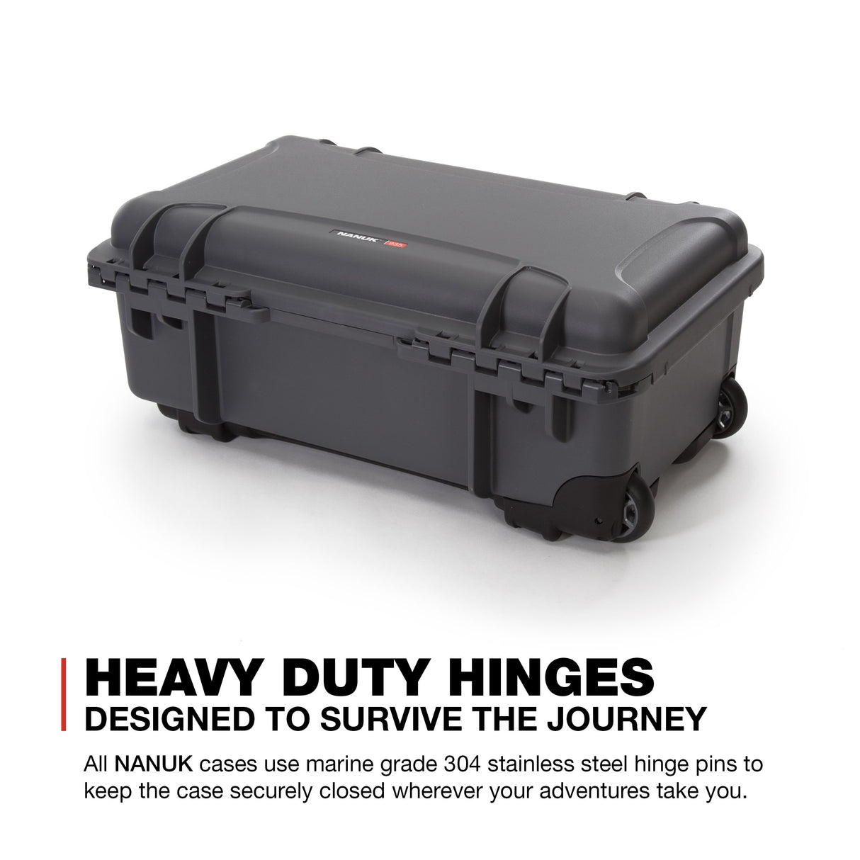 Nanuk 935 - Funda rígida Impermeable con Ruedas y Divisor Acolchado, Color Grafito