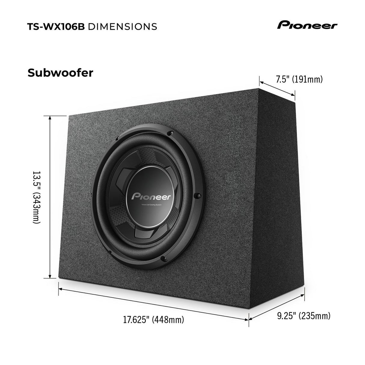 Sistema de subwoofer Compacto precargado de 25.4 cm
