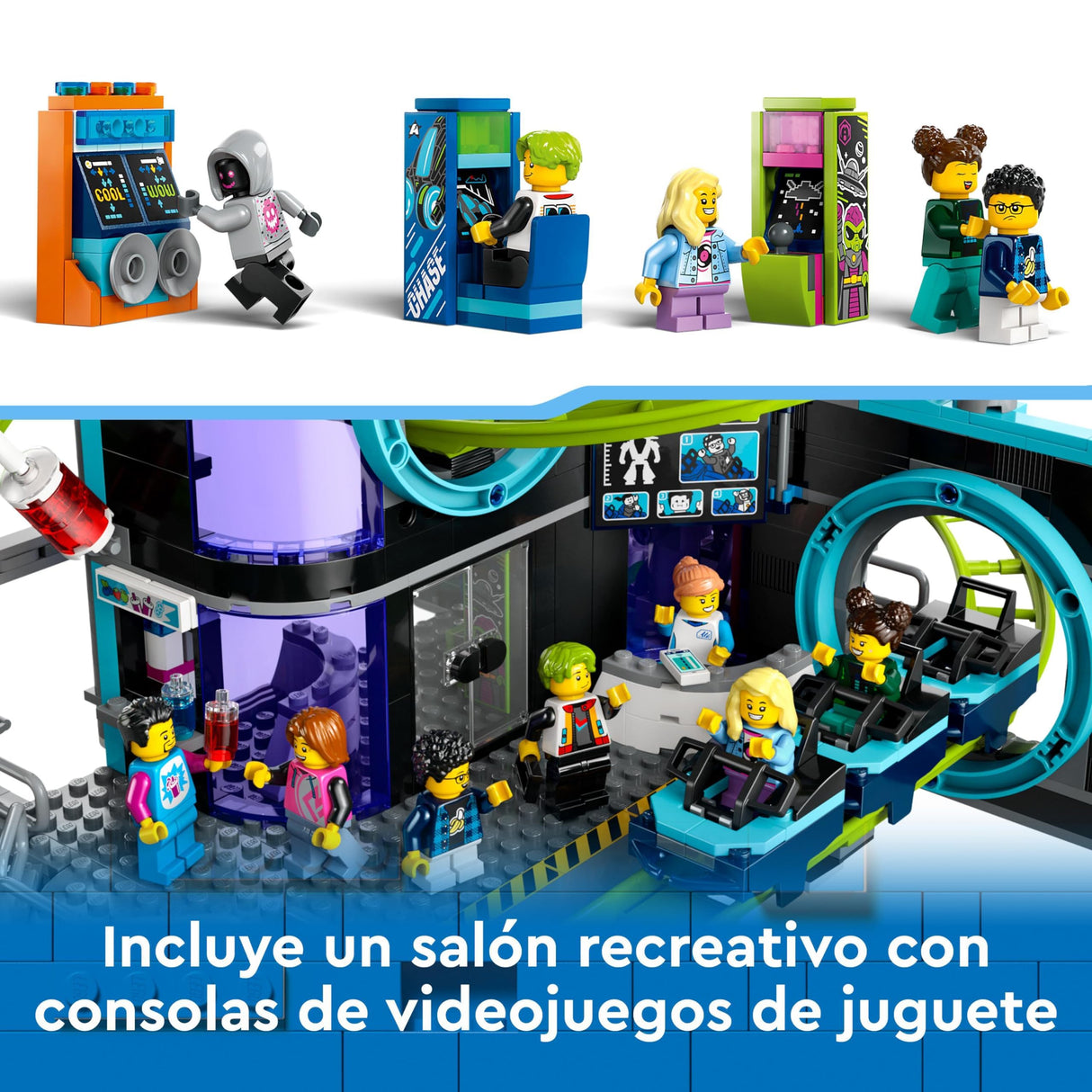 LEGO City Montaña Rusa de Robot World de Juguete para Parque de Atracciones con 8 Minifiguras, Regalo para Niños y Niñas de 8 Años o Más, Juego Creativo de Aventuras 60421