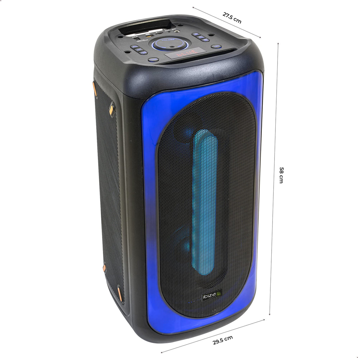 Ibiza - MERCURE50 - Altavoz a Pilas de 500 W con Efectos de iluminación Frontal, Bluetooth, SD, USB y función TWS - Negro