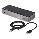 StarTech.com Docking Station USB-C USB-A 10Gbps, Replicador de Puertos USB Tipo C USBA para 3 Monitores DisplayPort y HDMI 4K 60Hz, PD 85W, Hub Ladrón 6xUSB, Red Gigabit, Audio, (DK31C3HDPDUE)