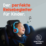 Kekz Drix Blue - Juego de auriculares para galletas (incluye chip de audio Cookie Crew (auriculares para niños a partir de 3 años, auriculares de viaje, aptos para viajes y en casa). Sin descarga, sin