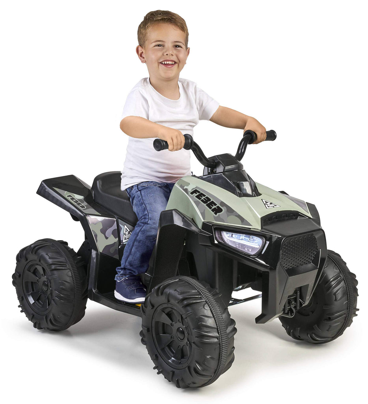 FEBER- Quad Boxer, Vehículo eléctrico a batería, 12 V, Verde (Famosa 800012541), Versión previa