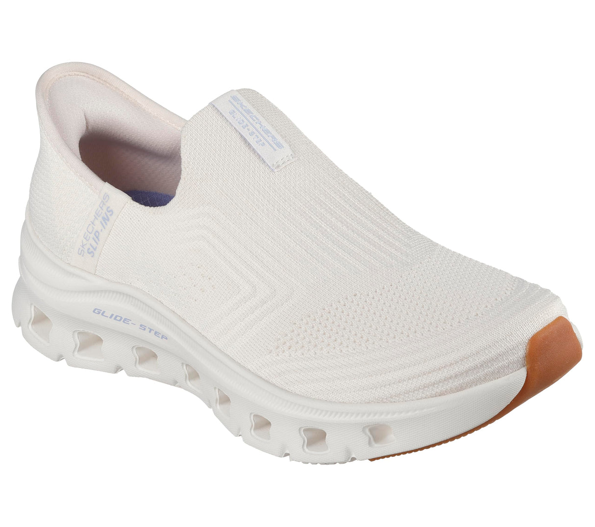 Skechers Slip-ins: Glide-Step Pro-Everyday Stretch Slip-on Sneakers, Zapatillas Mujer, Natural Knit/Periwinkle Trim, 37 EU