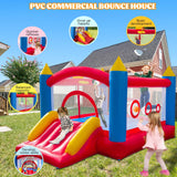 Ballsea Castillo Hinchable de PVC con soplador, trampolín, tobogán y Red de Seguridad. Este Castillo Hinchable está Hecho de PVC y es Adecuado para el hogar, el Exterior, la guardería o el Comercio