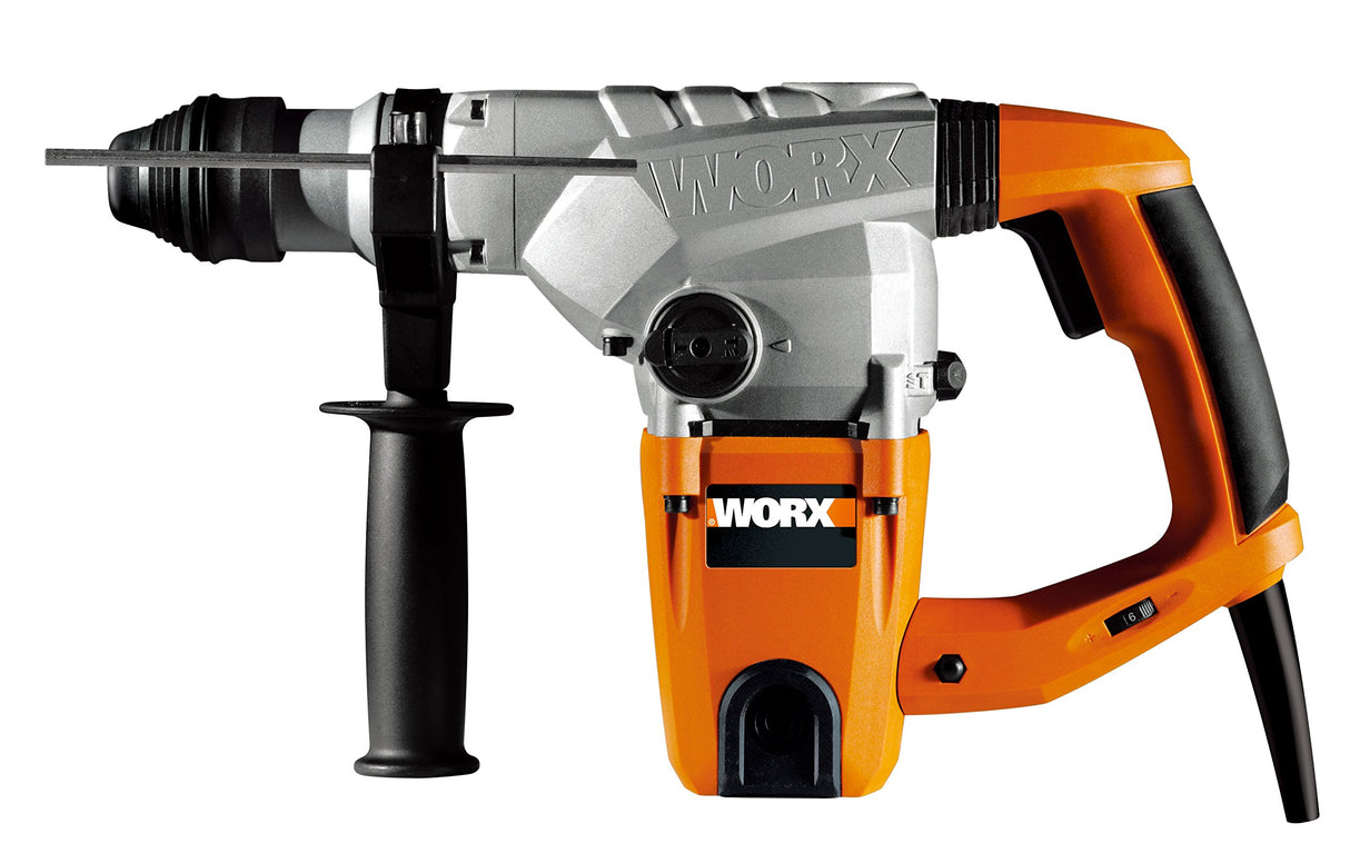WORX Martillo SDS-Plus | 1.250W | 5 J de potencia | WX333 | 750r.p.m 3.700i.p.m | Caja de engranajes de aluminio | Control de velocidad variable | Taladro, taladro con percusión y solo percusión