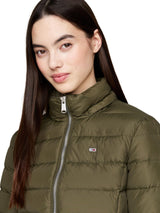 Tommy Jeans Cazadora Acolchada Mujer Basic Hooded Down Jacket con Capucha, Verde (Fatigue Green), XS