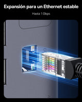 Baseus Spacemate Displaylink Docking Station USB C, 11 en 1, 3 Monitor 4K, 10Gbps USB-C/A, PD 100W, Ethernet, Audio, para M1/M2/M3/Win y MacOS