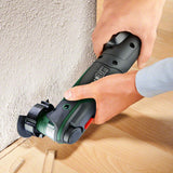 Bosch AdvancedMulti 18 - Multiherramienta a batería con maletín (1 batería 18V, cargador, plato lijador delta, set de hojas de lija, 2x hojas de sierra, empuñadura adicional, Sistema 18 V, 2,5 Ah)