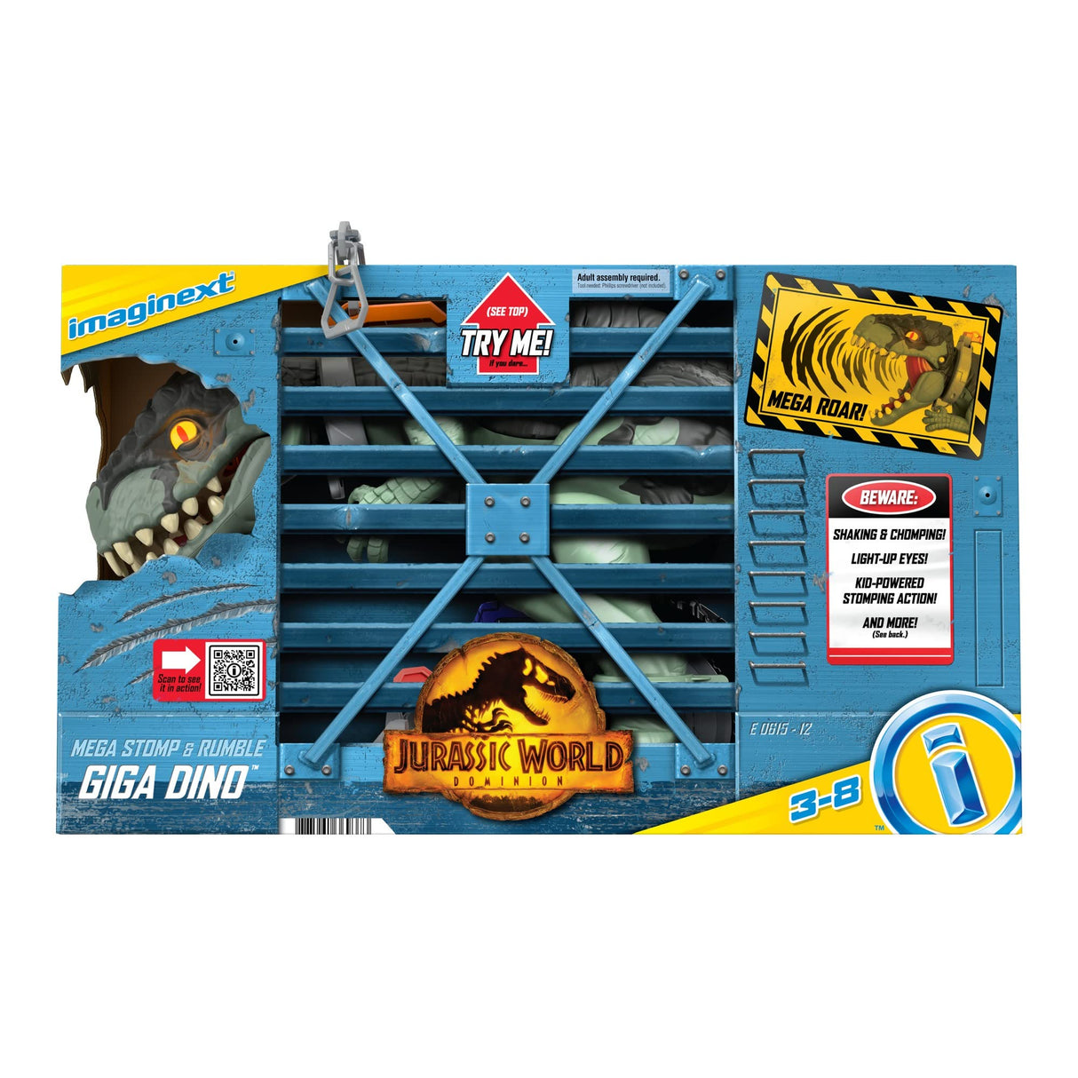Fisher-Price Imaginext Jurassic World Dinosaurio desenjaulado, Figura Grande de Juguete articulada con Luces, Regalo para niños +3 años (Mattel GWT22)
