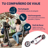 HUDORA Scooter BigWheel 205 - Rodillo de aluminio estable - Patinete urbano ajustable y plegable con soporte - Patín deportivo para niños y adultos hasta 100kg